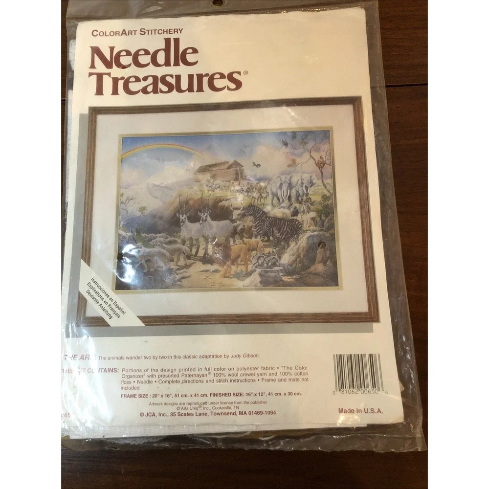 JCA Needle Treasures Cross Stitch Kit The Ark 00650 ColorArt Stitchery Printed
